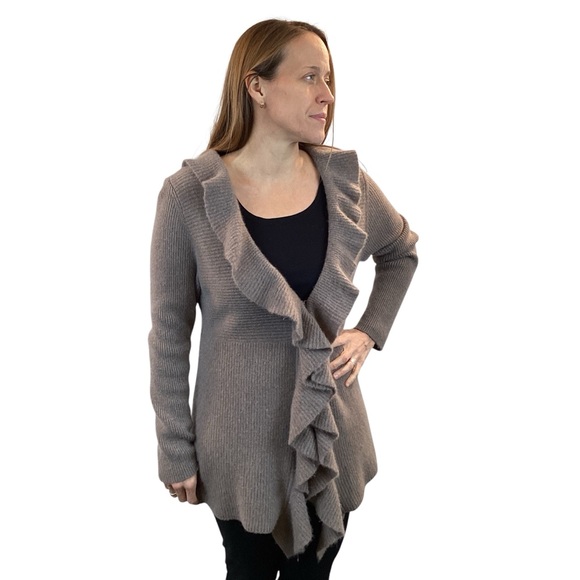 Charter Club 2-Ply 100% Cashmere Open Cardigan Sweater Dark Tan